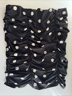 Abound Strapless Top, Polka Dots, Vertical Elastic Ruching, Soft Fabric, NWOT, S